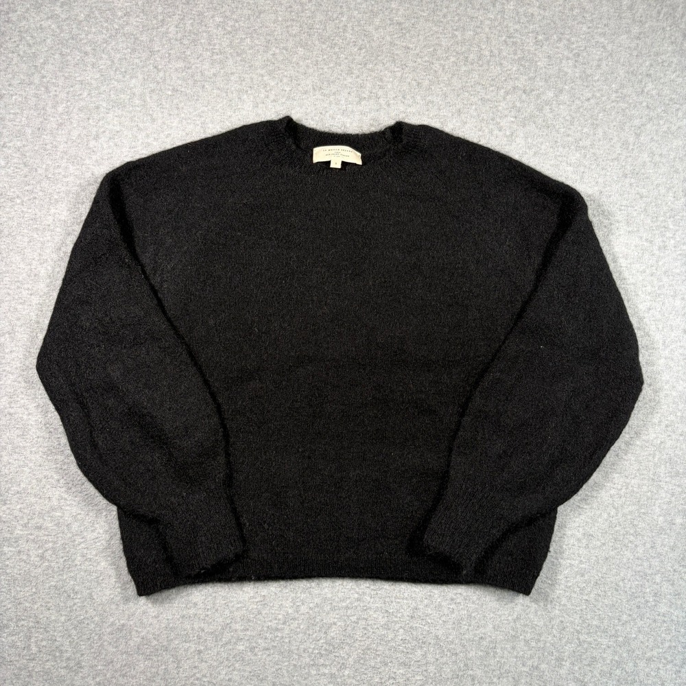 Sezane La Maille Sweater Womens Small Black Mohair Merino Wool Blend Italy